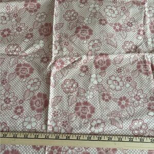 Floral Cotton Fabric Panel in Pink and White - Versatile Craft Textile 1 yard